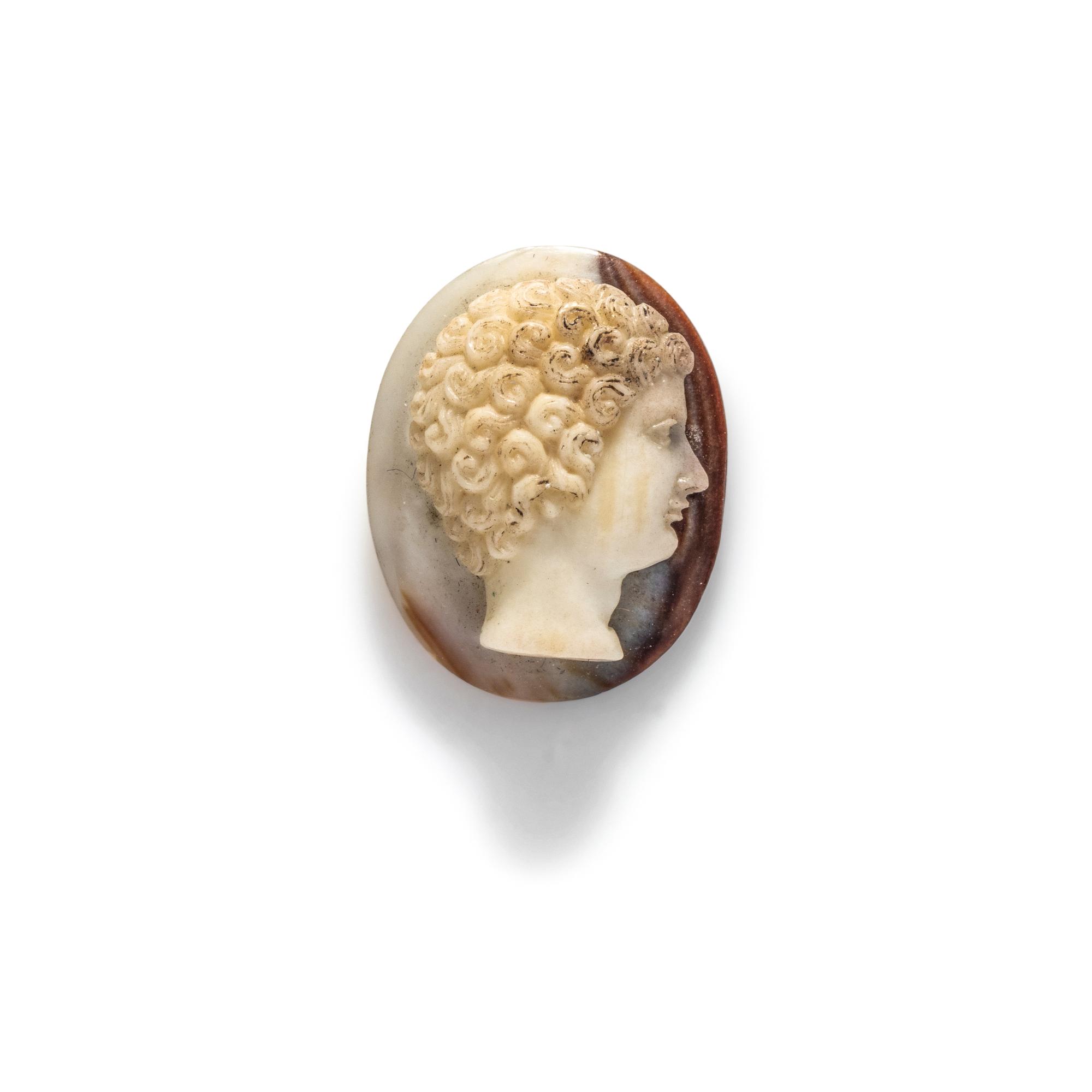 A Neoclassical Agate Cameo with a Male Portrait Head