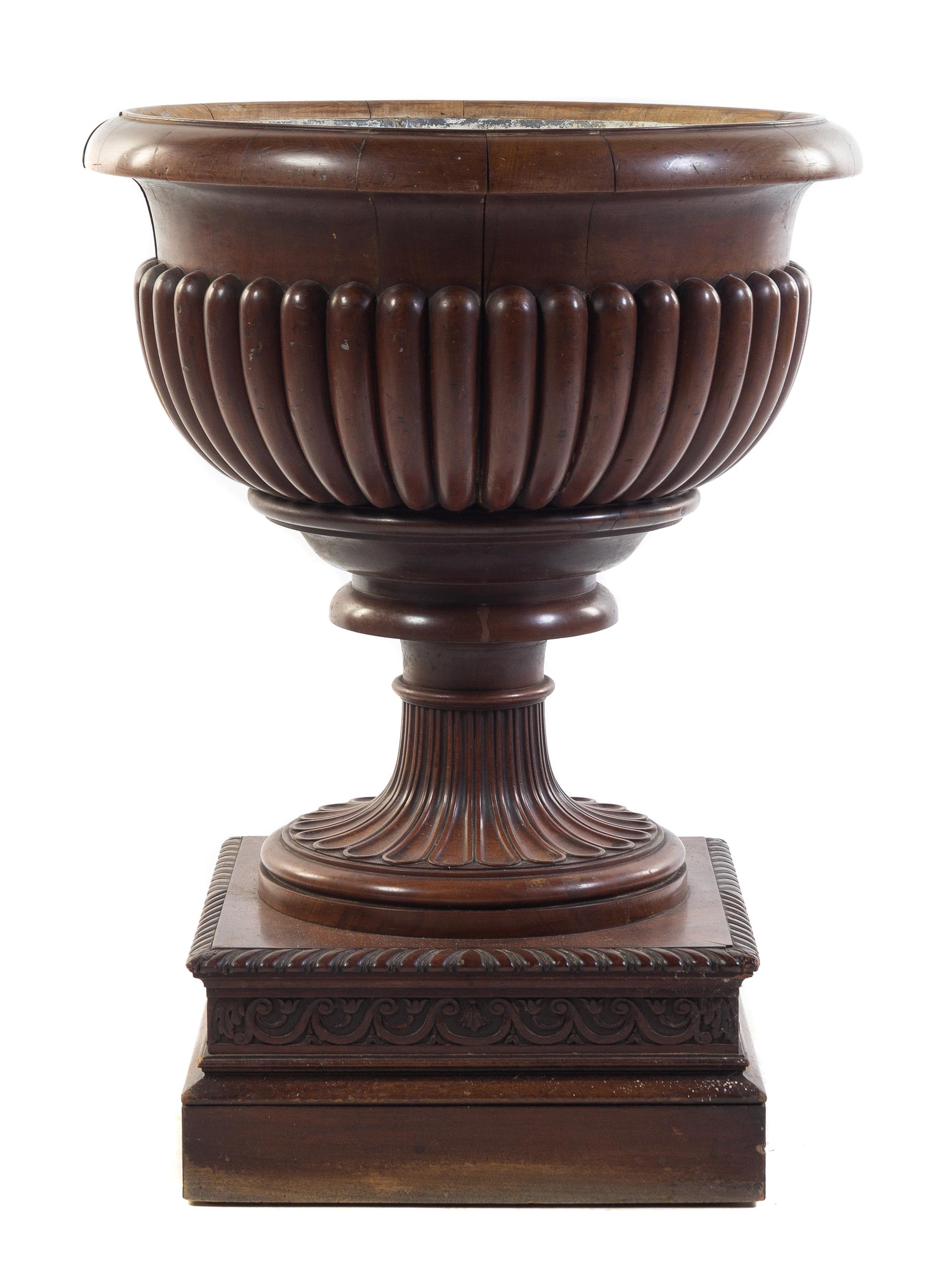 A William IV Mahogany Jardiniere Height 33 x diameter 23 inches.