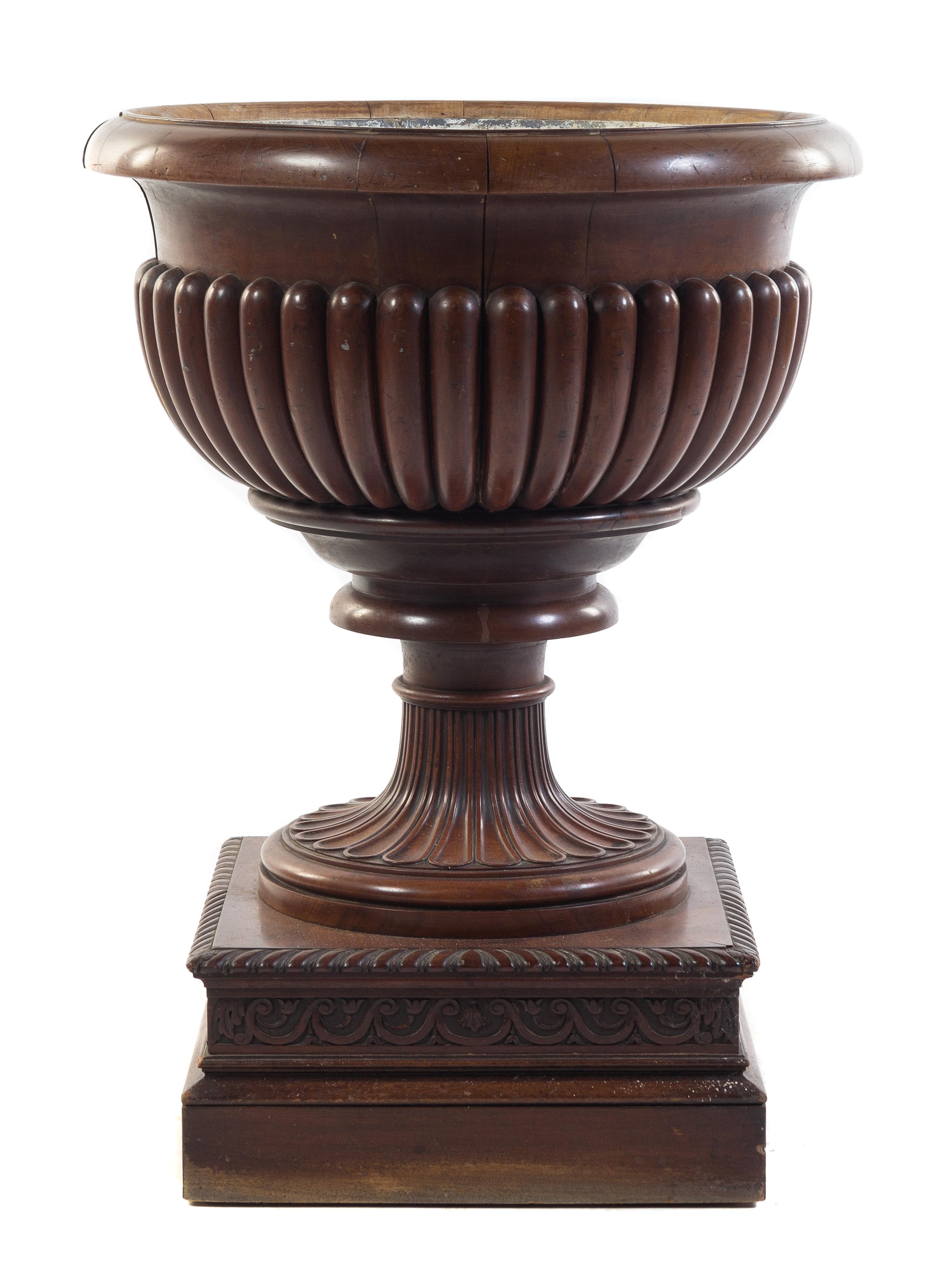 A William IV Mahogany Jardiniere Height 33 x diameter 23 inches.
