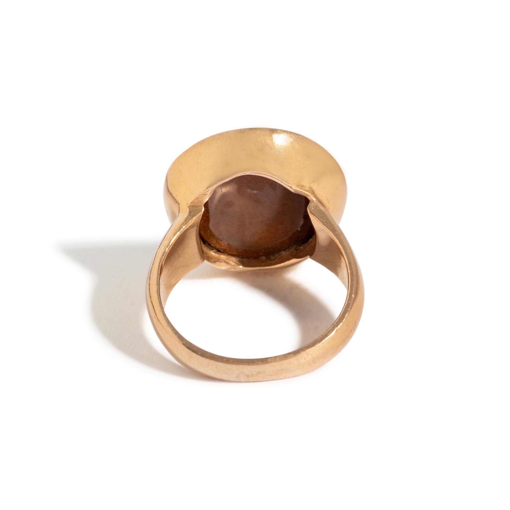 A Neoclassical Gold and Carnelian Finger Ring with the Goddess Athena