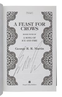MARTIN, George R. R. (b. 1948). [A Song of Ice and Fire series:] A Game of Thrones -- A Clash of Kings -- A Storm of Swords -- A Feast for Crows . London: Voyager, Harper Collins, 1996, 1998, 2000, 2005.