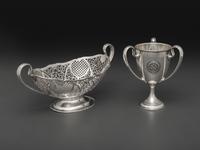 A Three-Handled American Silver Trophy Cup and Basket