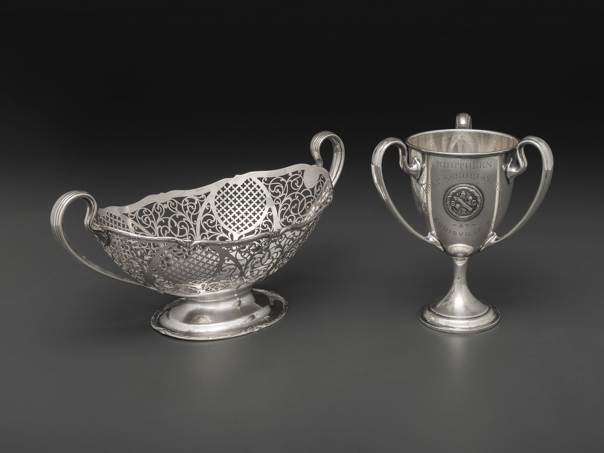 A Three-Handled American Silver Trophy Cup and Basket