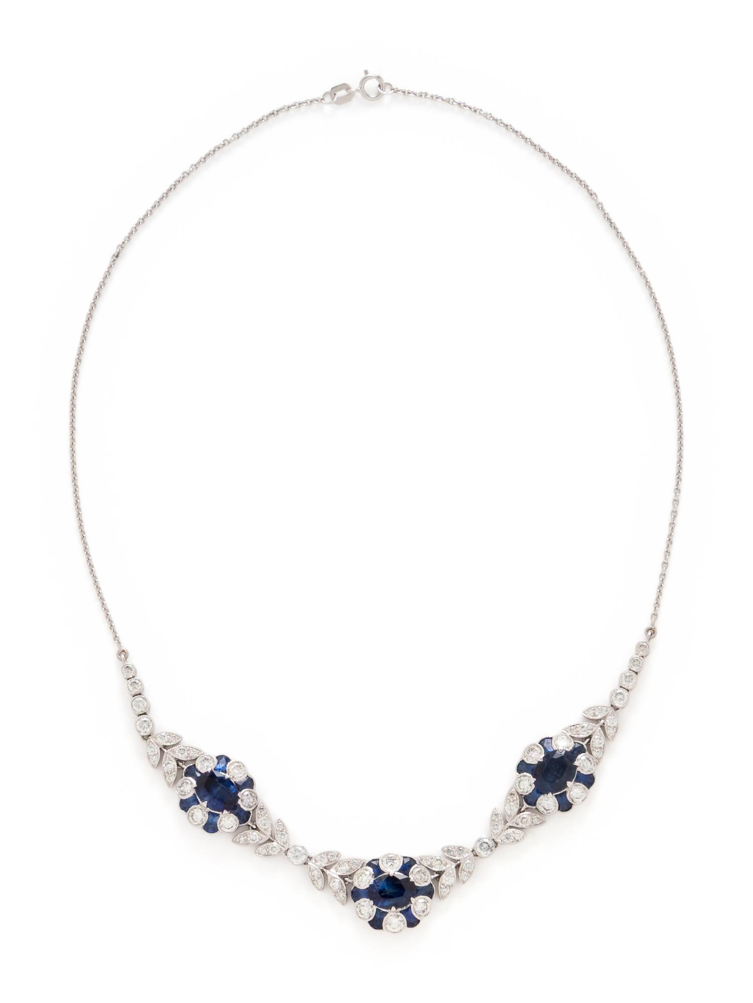 SAPPHIRE AND DIAMOND NECKLACE