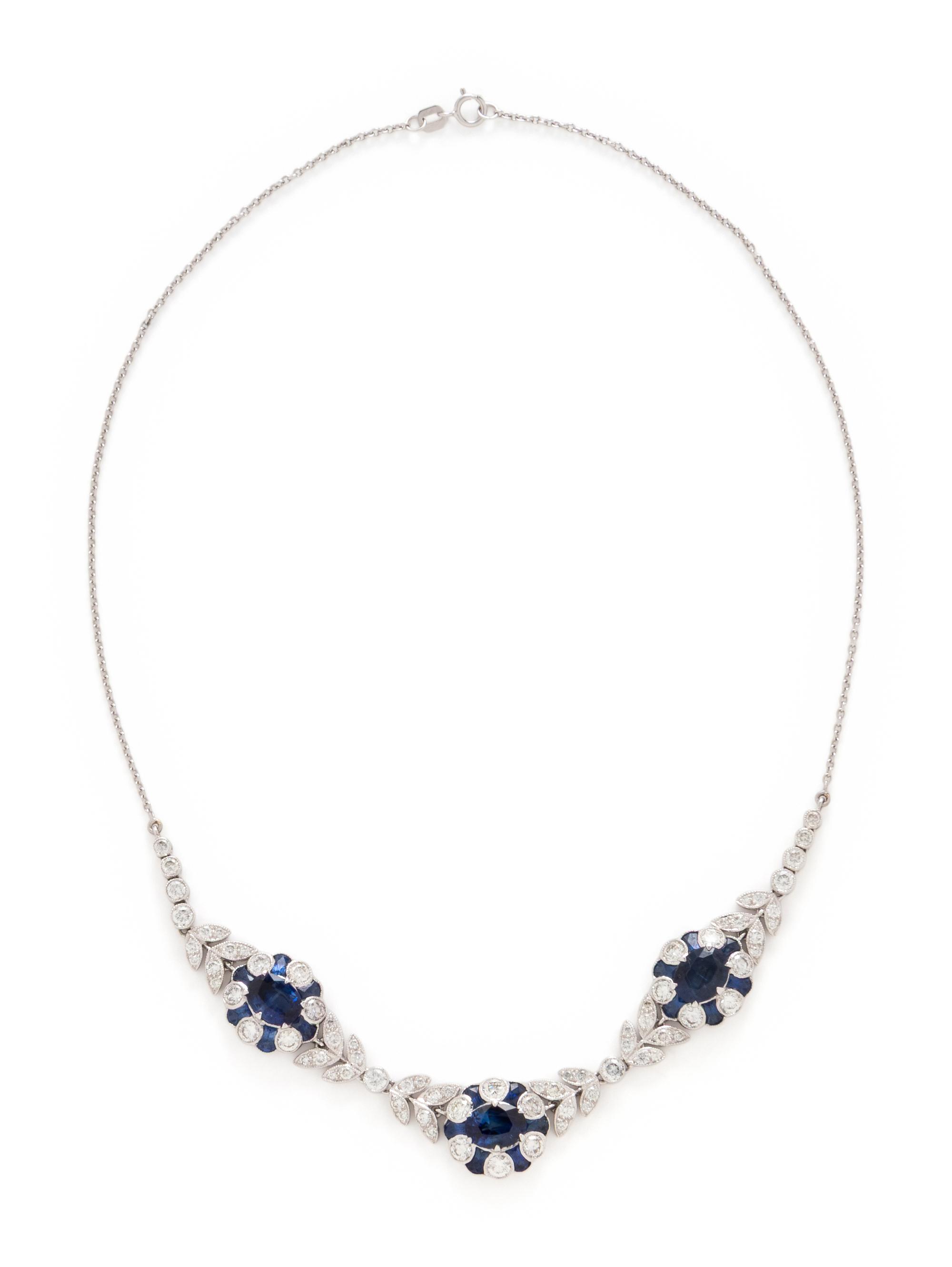SAPPHIRE AND DIAMOND NECKLACE