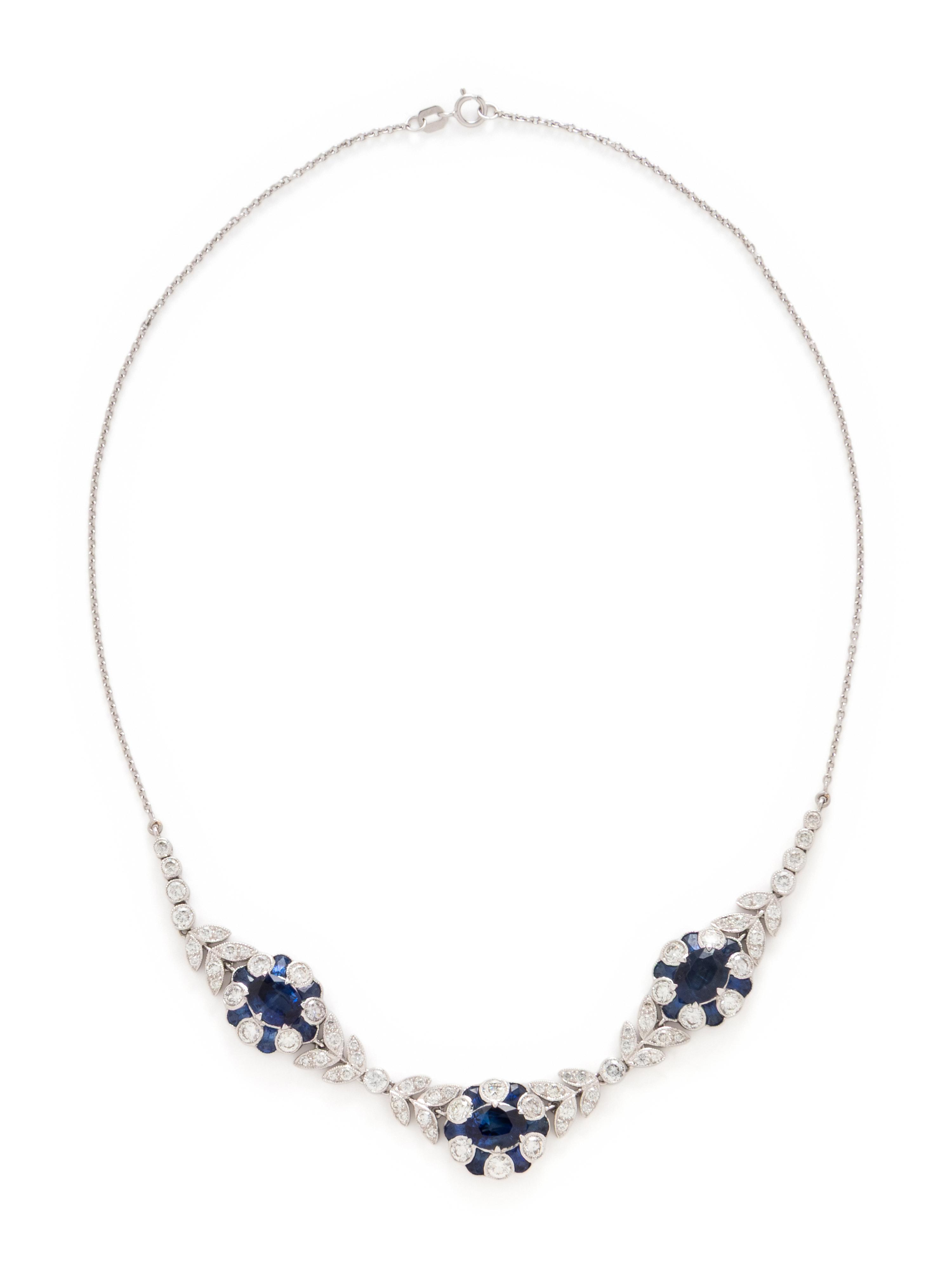 SAPPHIRE AND DIAMOND NECKLACE