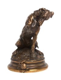 A French Bronze Animalier Figure Height 10 inches. — ALFRED BARYE (1839-1882)