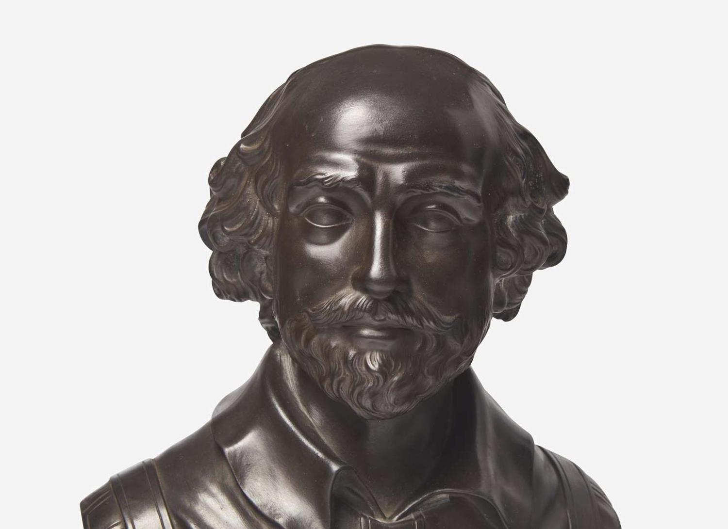 A Wedgwood Bronzed Black Basalt Bust of William Shakespeare, UK, early to mid-19th century