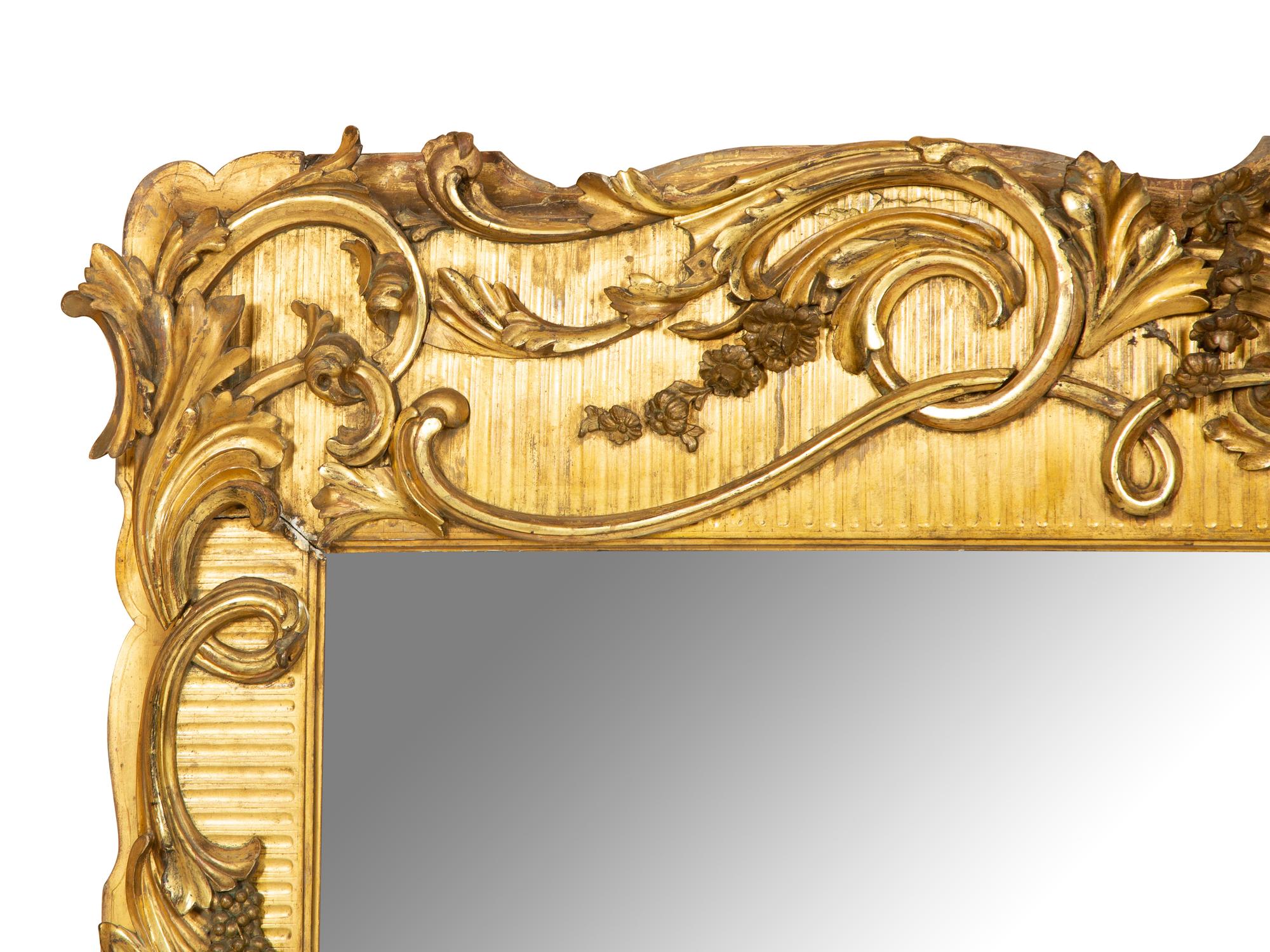 A Rococo Style Giltwood Overmantel Mirror