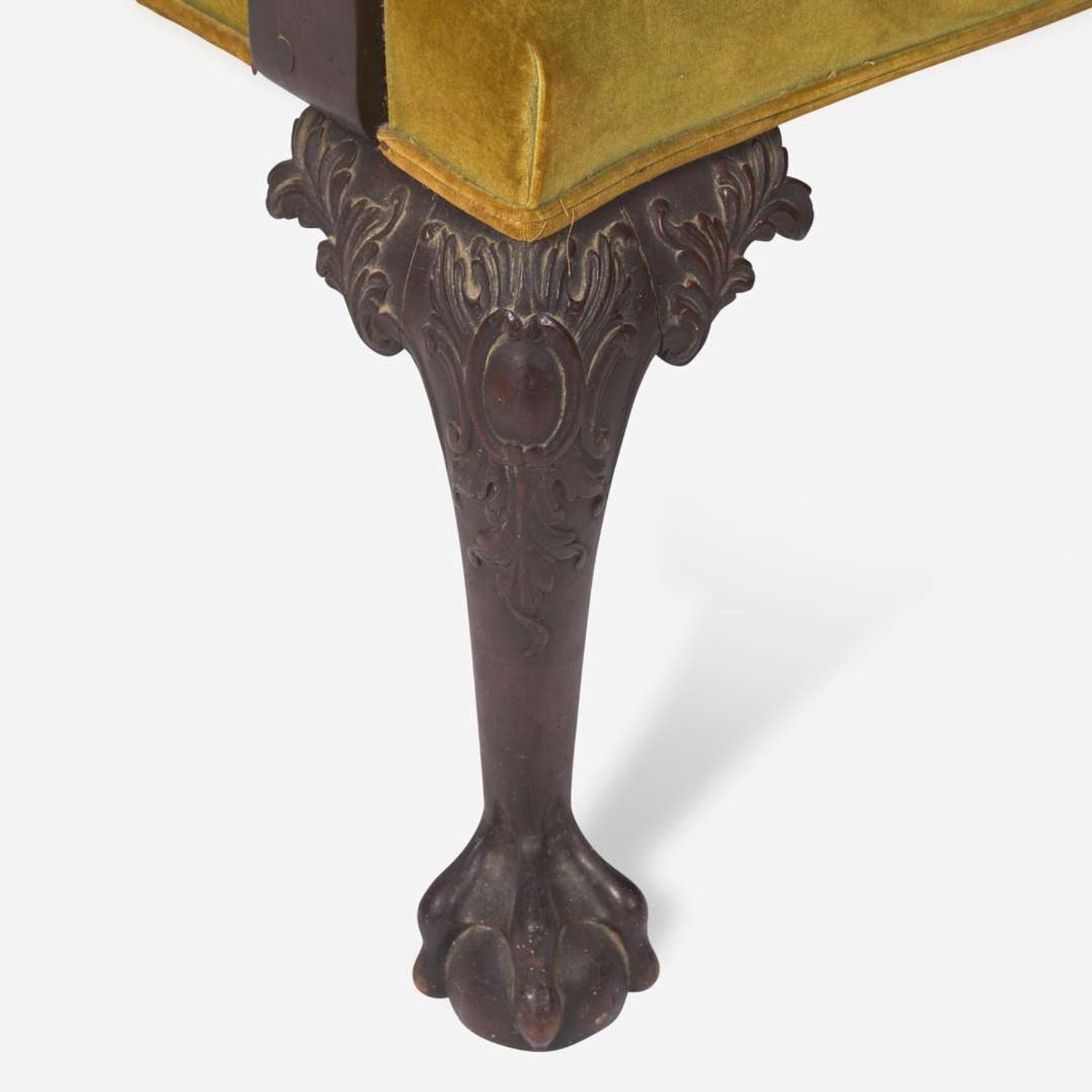 A pair of George III-style Chinoiserie carved mahogany armchairs England, 19th century