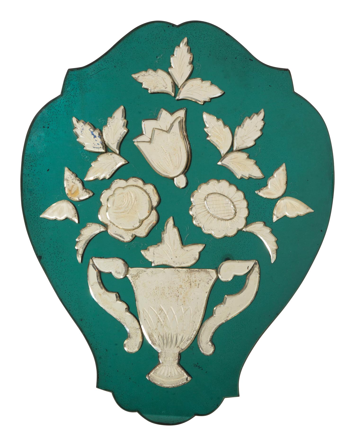 An Art Deco Venetian Style Mirrored Glass Wall Plaque
