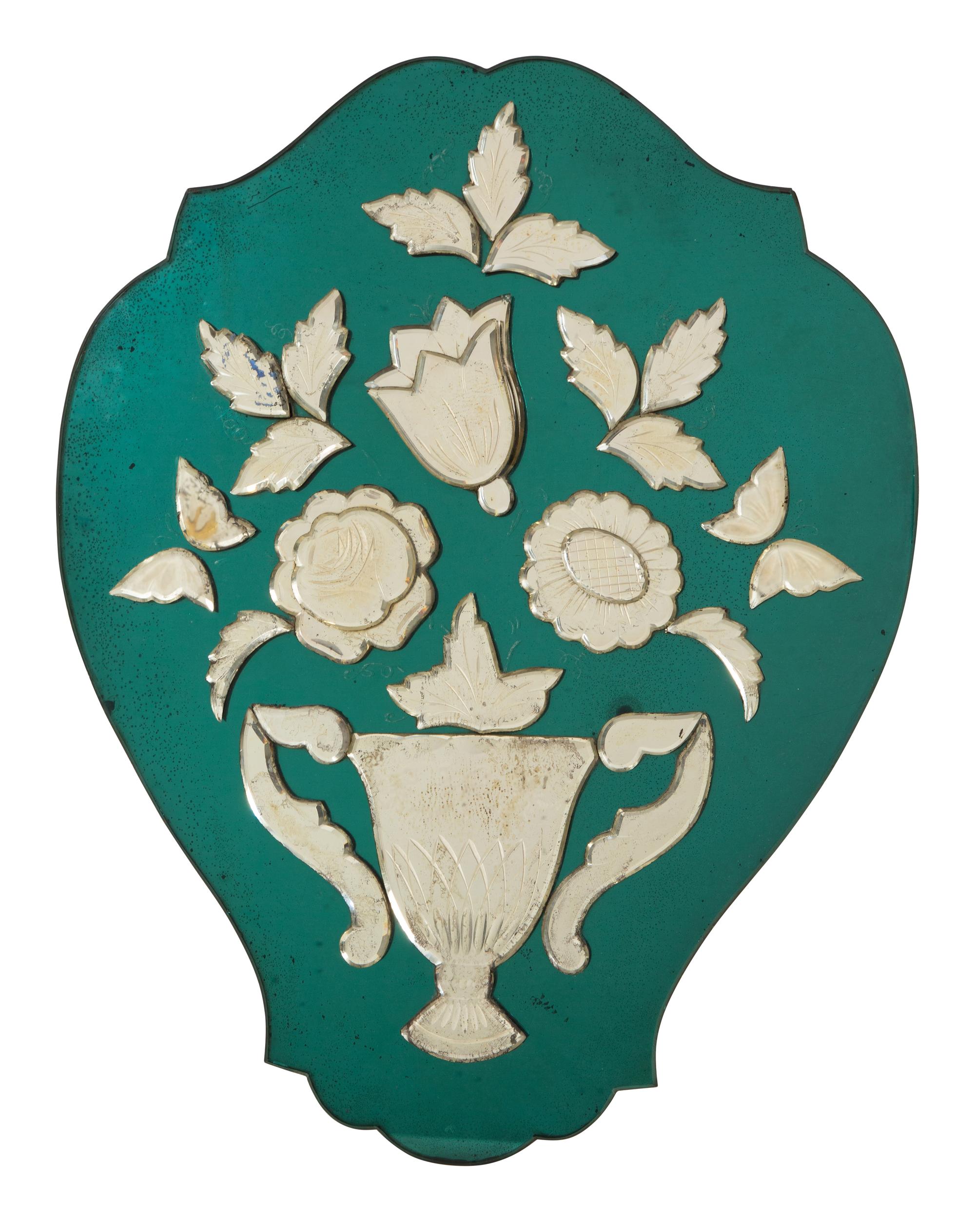 An Art Deco Venetian Style Mirrored Glass Wall Plaque