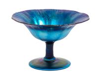 Tiffany Studios, EARLY 20TH CENTURY, a blue Favrile glass compote