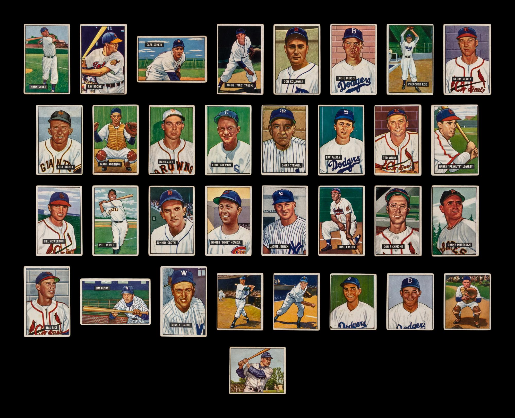 A Collection of 1950 and 1951 Bowman Baseball Cards (33)