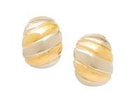 ITALIAN, BICOLOR GOLD EARRINGS