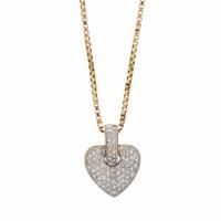 Diamond and Yellow Gold Heart Pendant Necklace