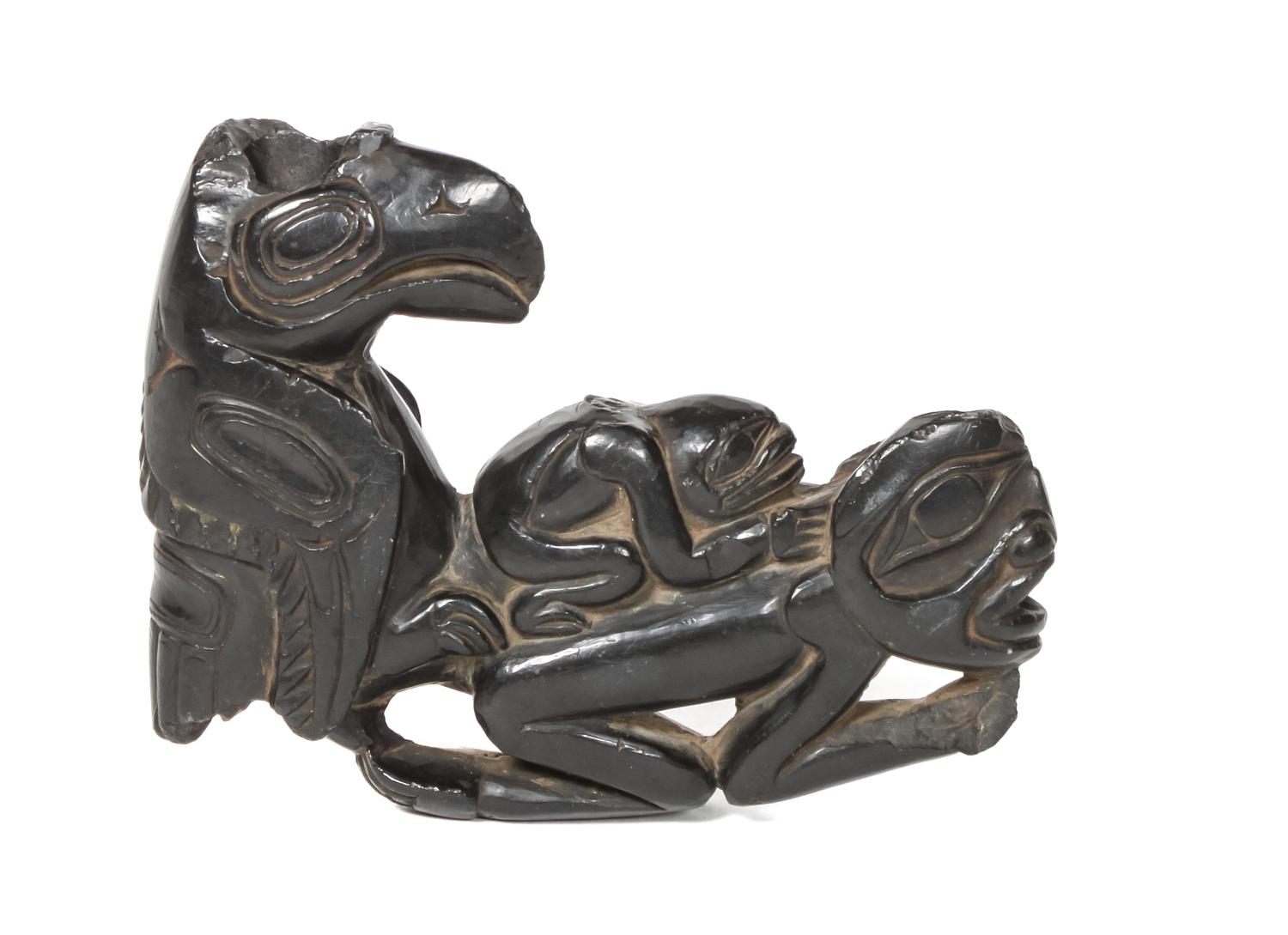 Haida Carved Argillite Pipe Length 4 3/4 inches — Late 19th Century