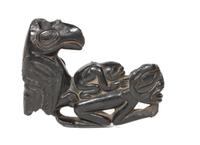 Haida Carved Argillite Pipe Length 4 3/4 inches — Late 19th Century
