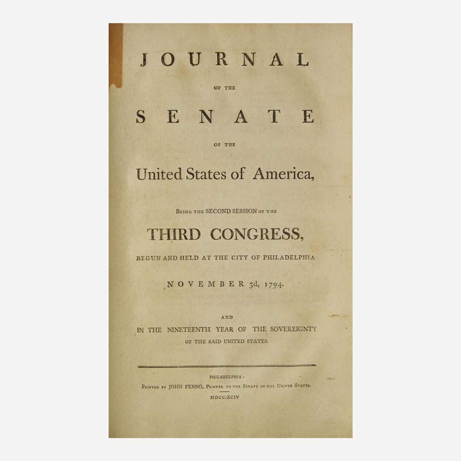 [Americana] Journal of the Senate of the United States of America, Being the First (and Second) Session of the Third Congress...