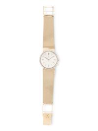 OMEGA, 14K YELLOW GOLD AND DIAMOND WATCH