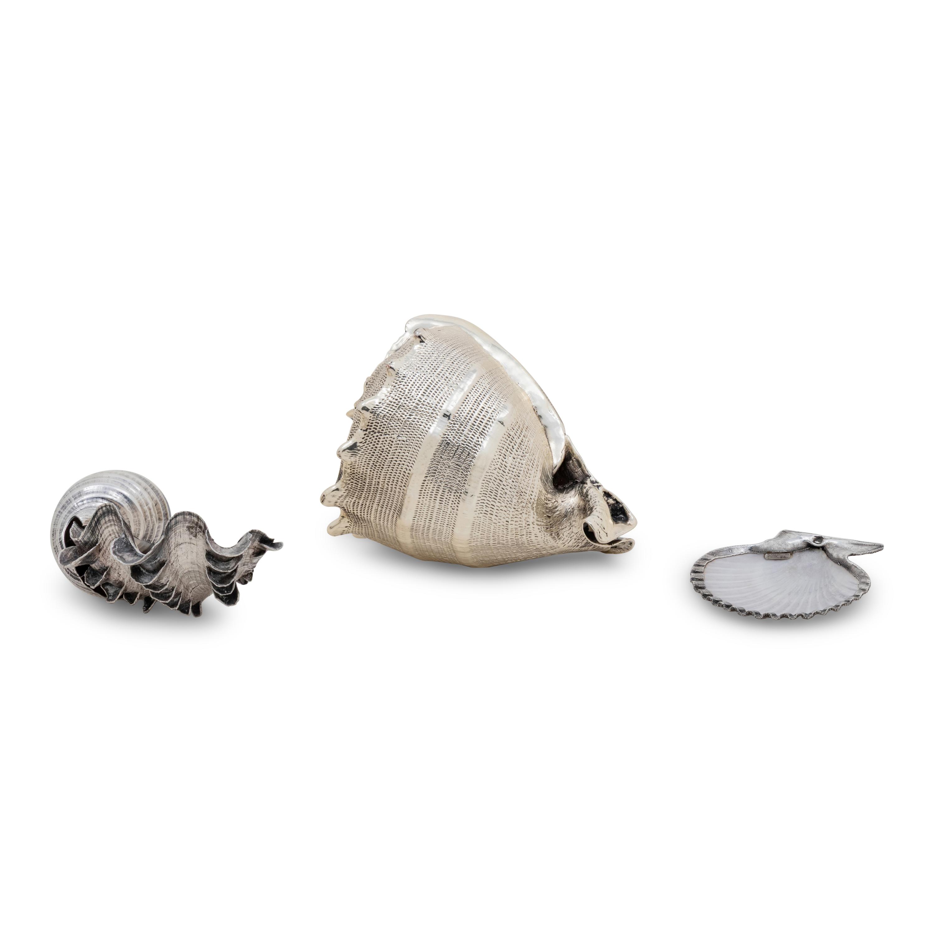 Three Buccellati Silver-Wrapped Shells