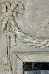 A Louis XVI Grey-Painted and Carved Trumeau