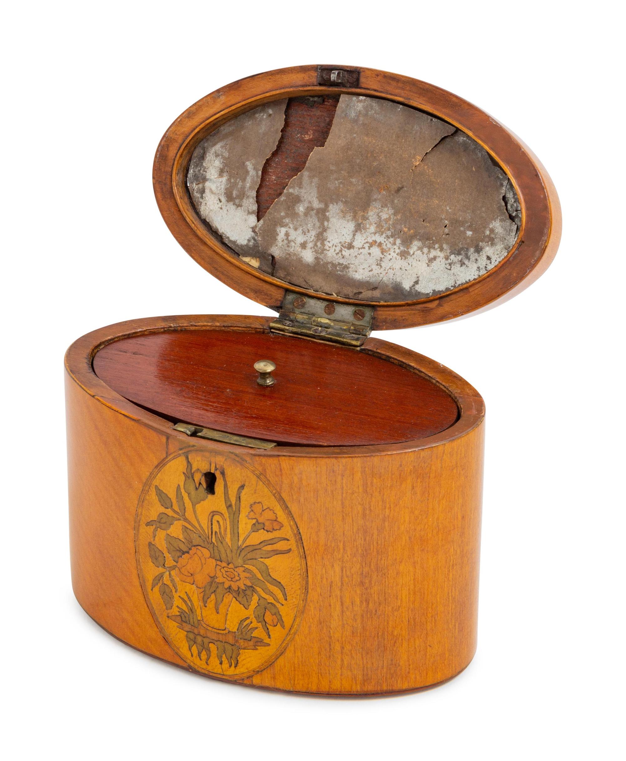 A Regency Marquetry Tea Caddy
