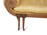 A Continental Carved Walnut Scroll-Arm Canape