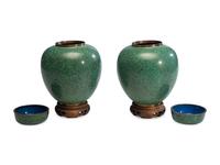 A Pair of Chinese Export Cloisonné Enamel Ginger Jars