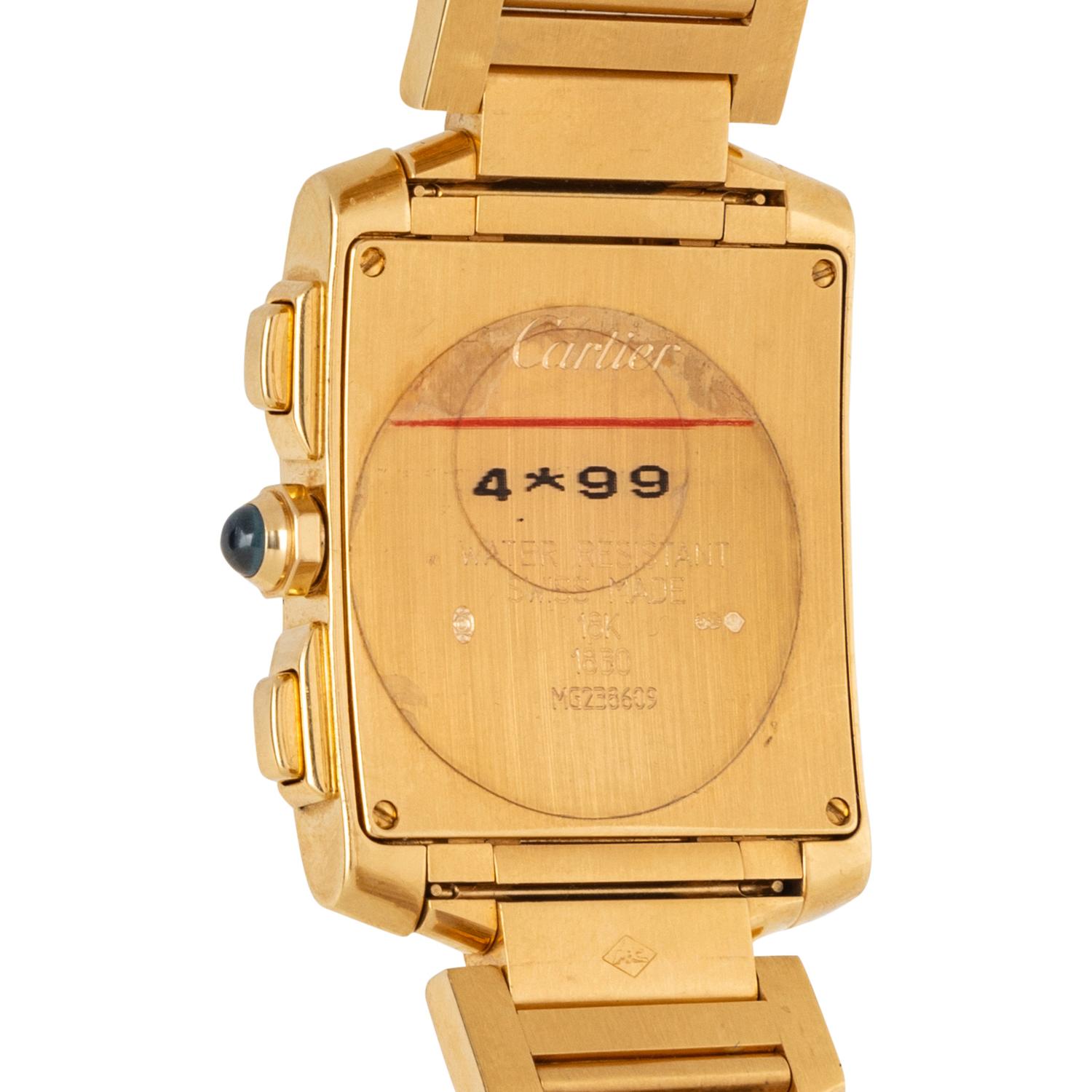 CARTIER, 18K YELLOW GOLD 'TANK FRANCAISE' CHRONOGRAPH WATCH