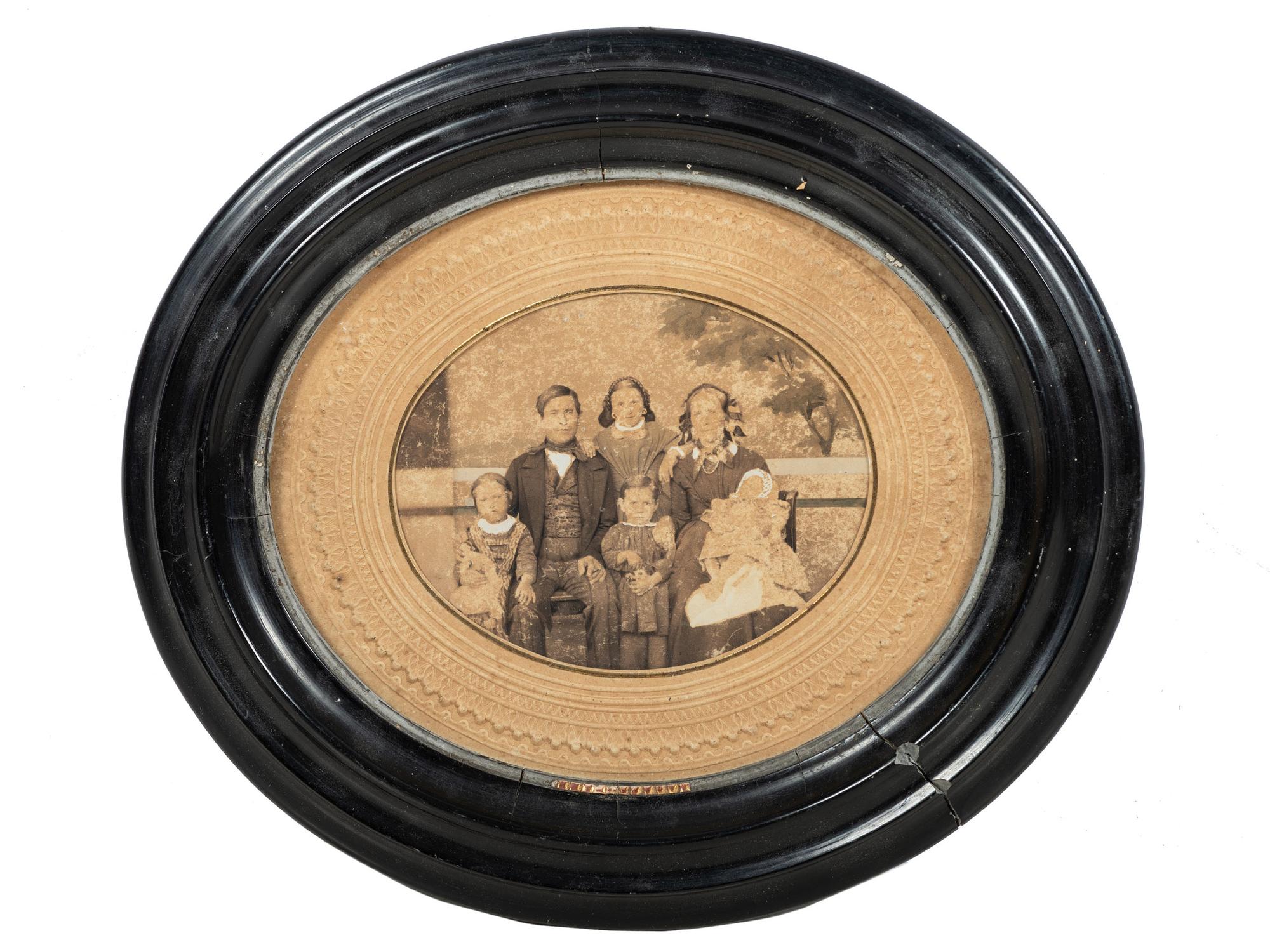 [EARLY PHOTOGRAPHY]. Family photographs, a group of images, prints, and rare ninth plate "Family Case" containing portraits of family members.