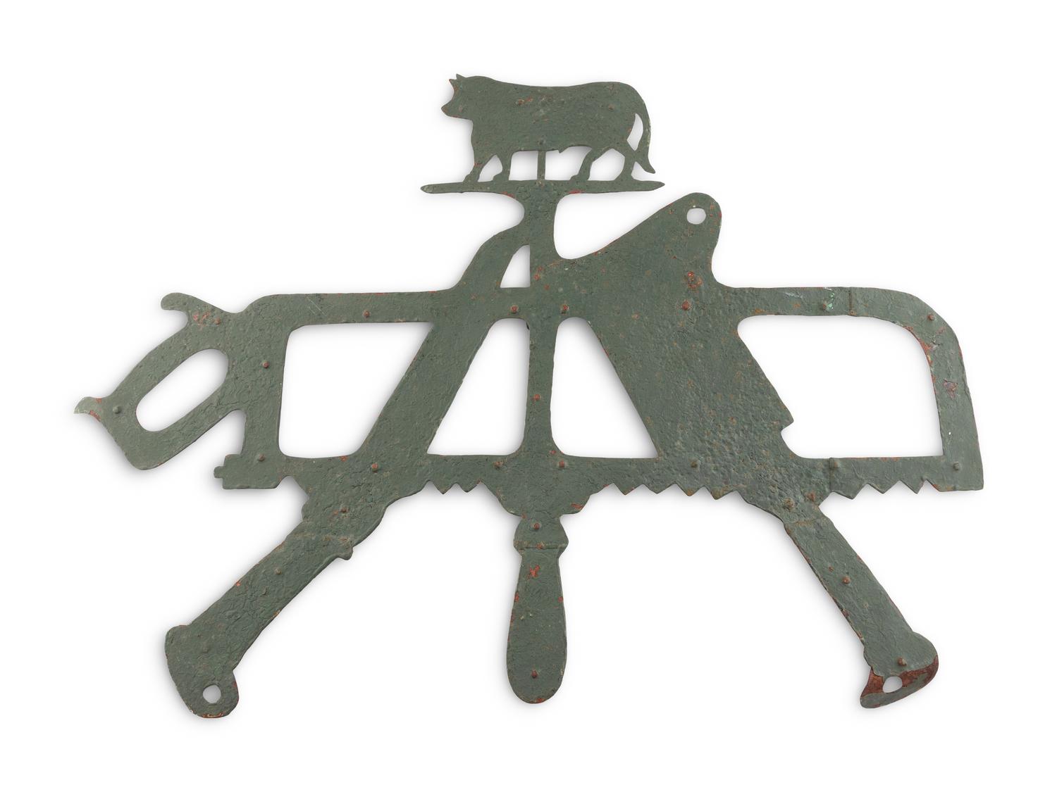 A Cut Sheet Iron Butcher's Sign