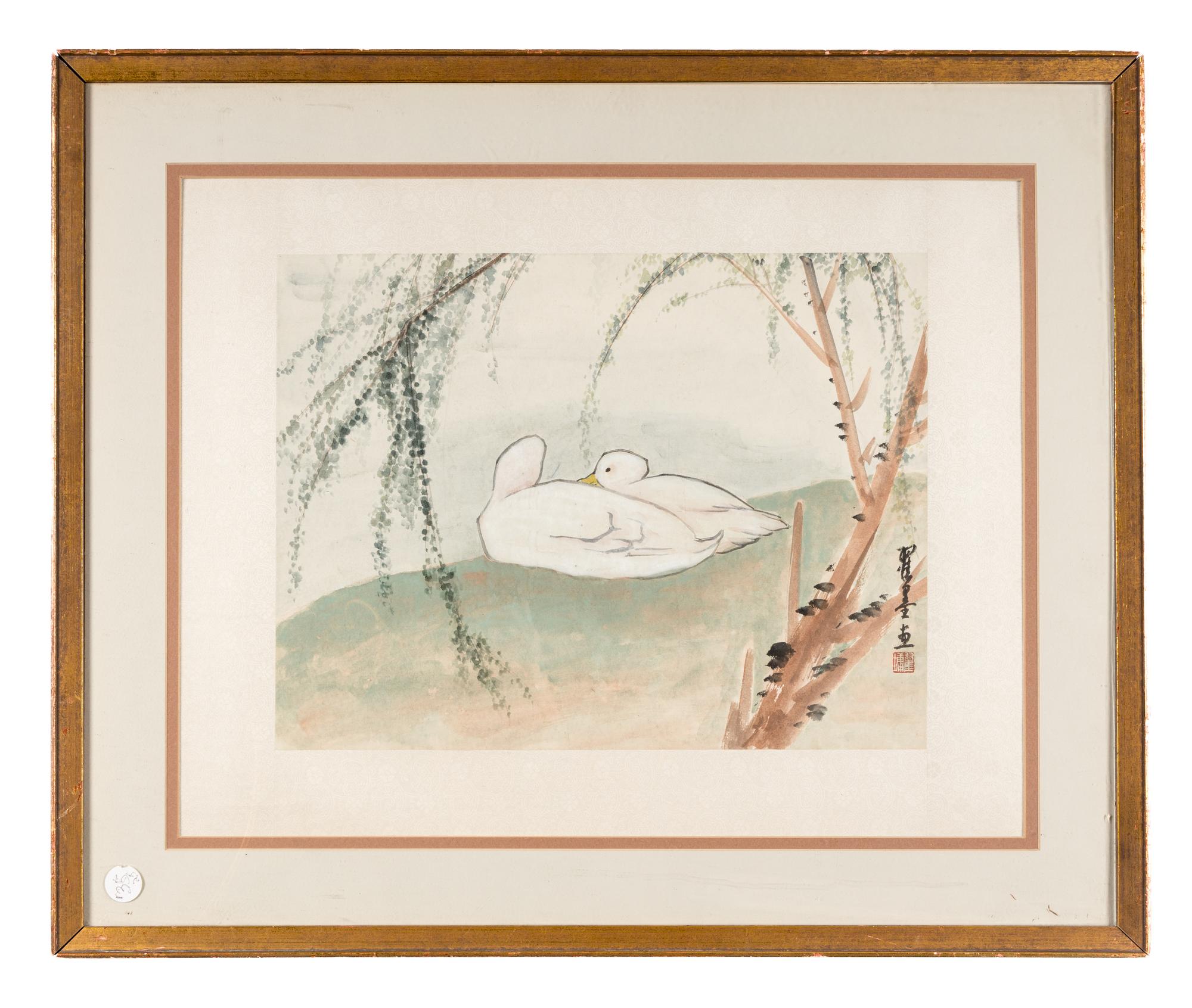 A Qi Baishi Print and Two Paintings