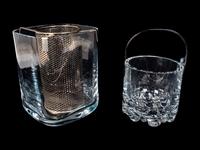 An Orrefors Glass Champagne Bucket and an Orrefors Ice Bucket