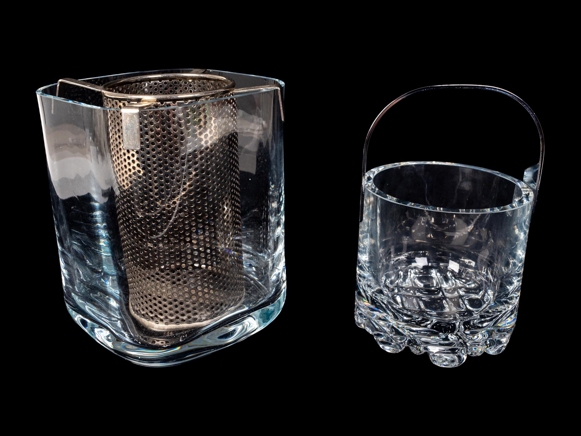 An Orrefors Glass Champagne Bucket and an Orrefors Ice Bucket