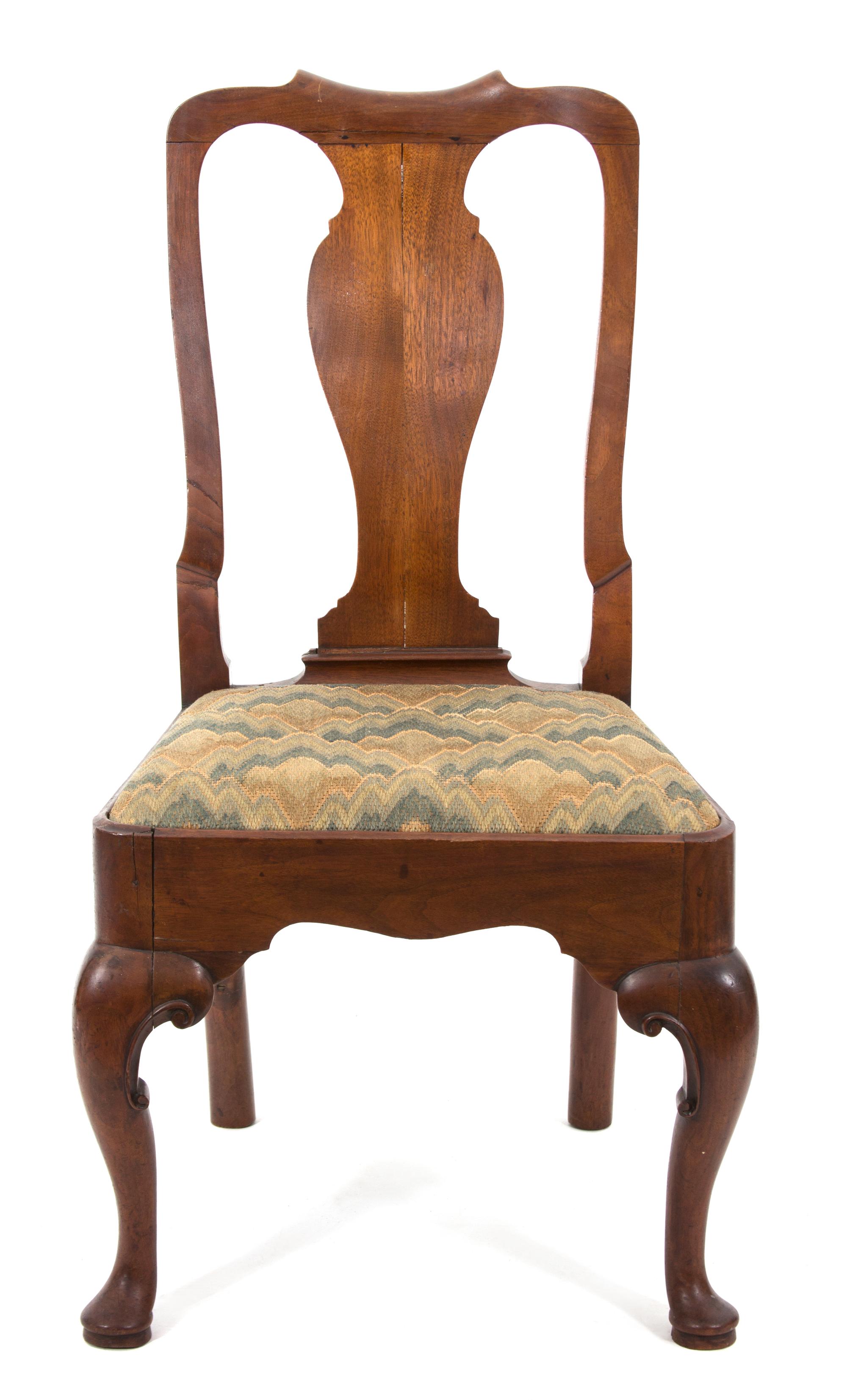 A Queen Anne Mahogany Side Chair Height 37 3/4 inches. — 18TH CENTURY