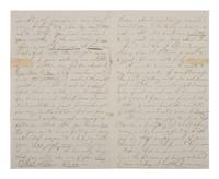 [LINCOLN ASSASSINATION]. Letter from Allen Houghton, paymaster of the western branch of the Union Army, regarding news of Lincoln's death reaching St. Louis. 15 April 1865.