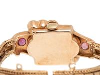 14K PINK GOLD, DIAMOND AND GEMSTONE WRISTWATCH