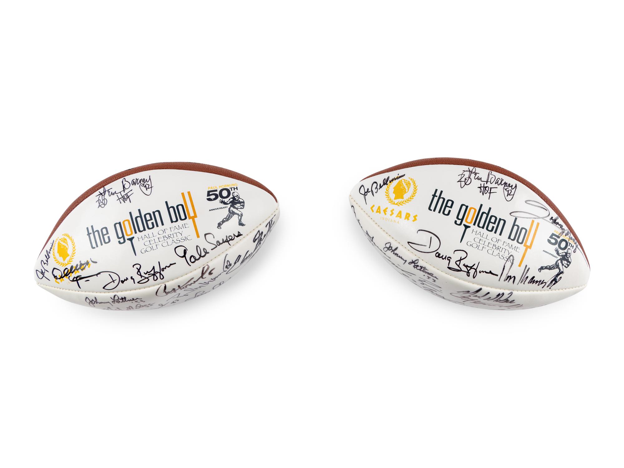 A Group of Multi Signed Paul Hornung Celebrity Golf Tournament Autograph Footballs From the Collection of Mike Ditka
