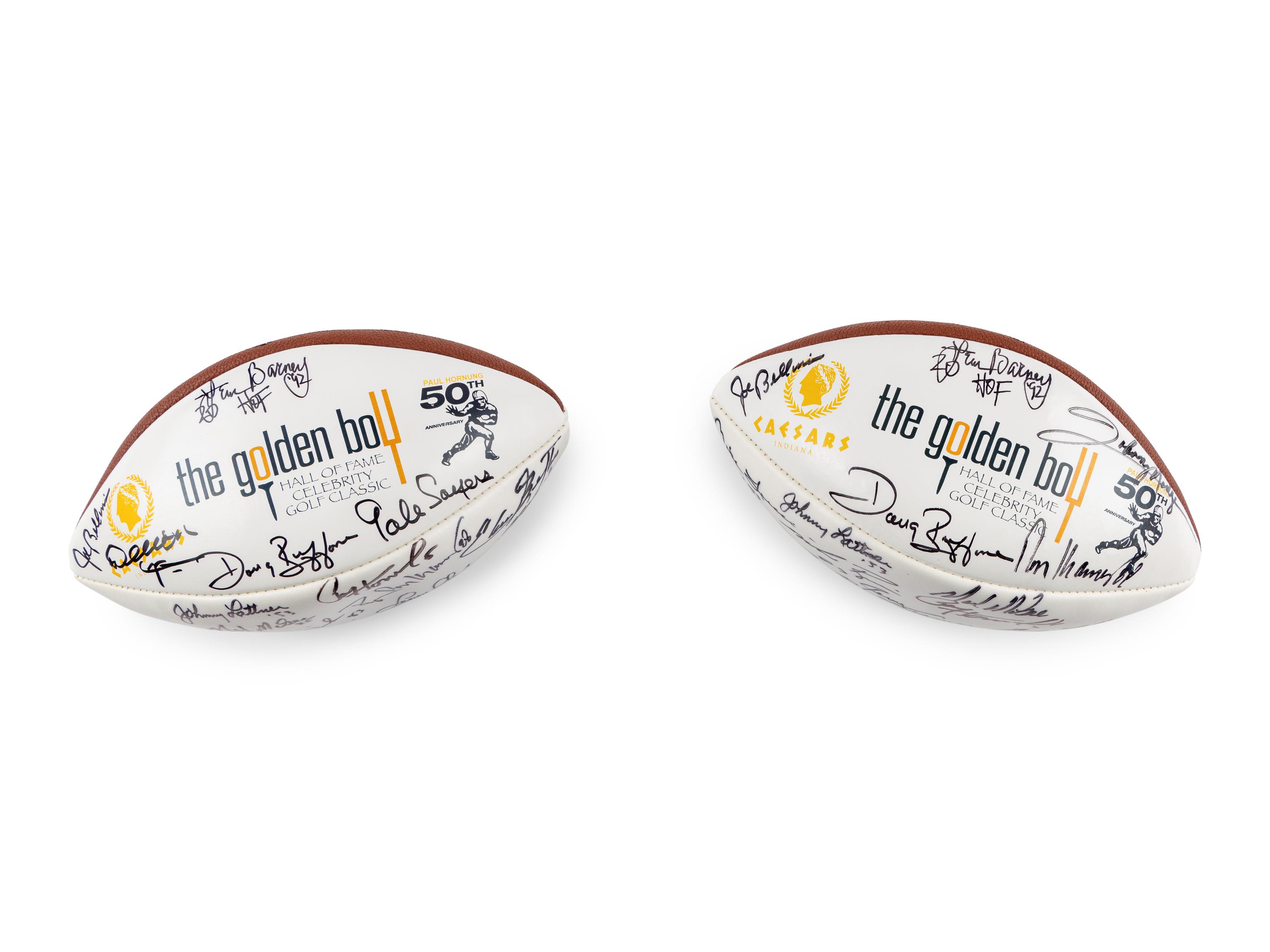 A Group of Multi Signed Paul Hornung Celebrity Golf Tournament Autograph Footballs From the Collection of Mike Ditka