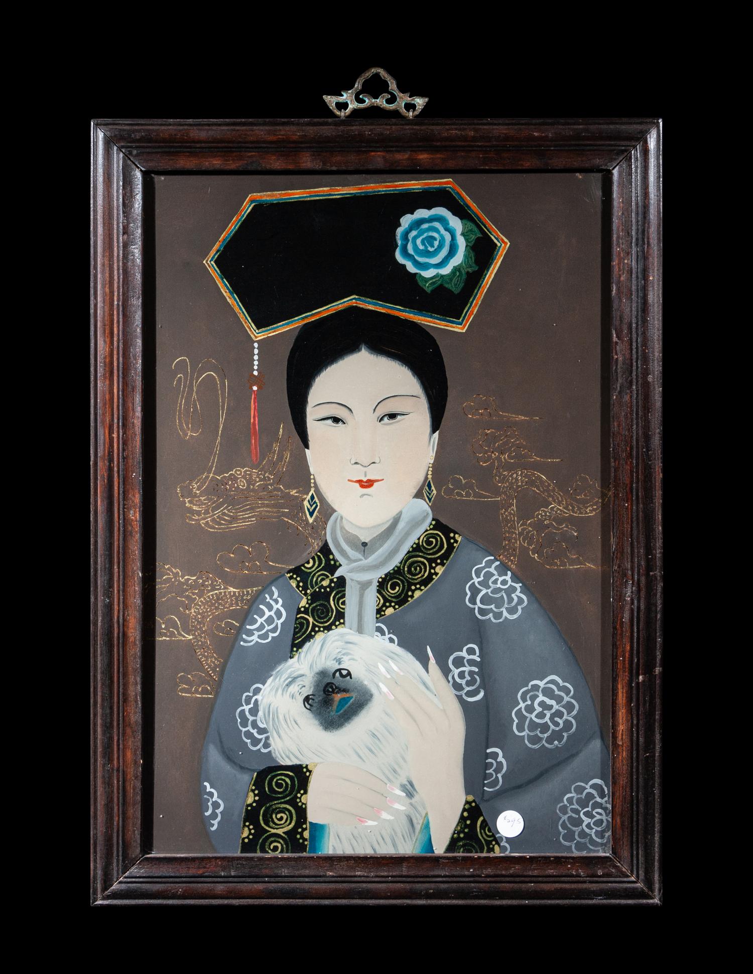 Three Chinese Reverse Glass Paintings
