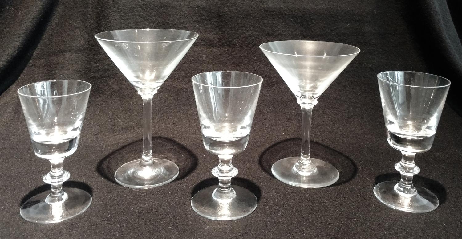 An Assembled Set of Glassware Height of cordial 5 inches.