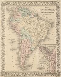 WILLIAMS, W. Map of South America showing its Political Divisions . Philadelphia: N.d. Plate 103. 23 ¼ x 20 ½ in.