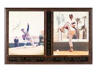 A Sandy Koufax / Nolan Ryan Signed Autograph Photo Display (Beckett Authentication Services Letter)