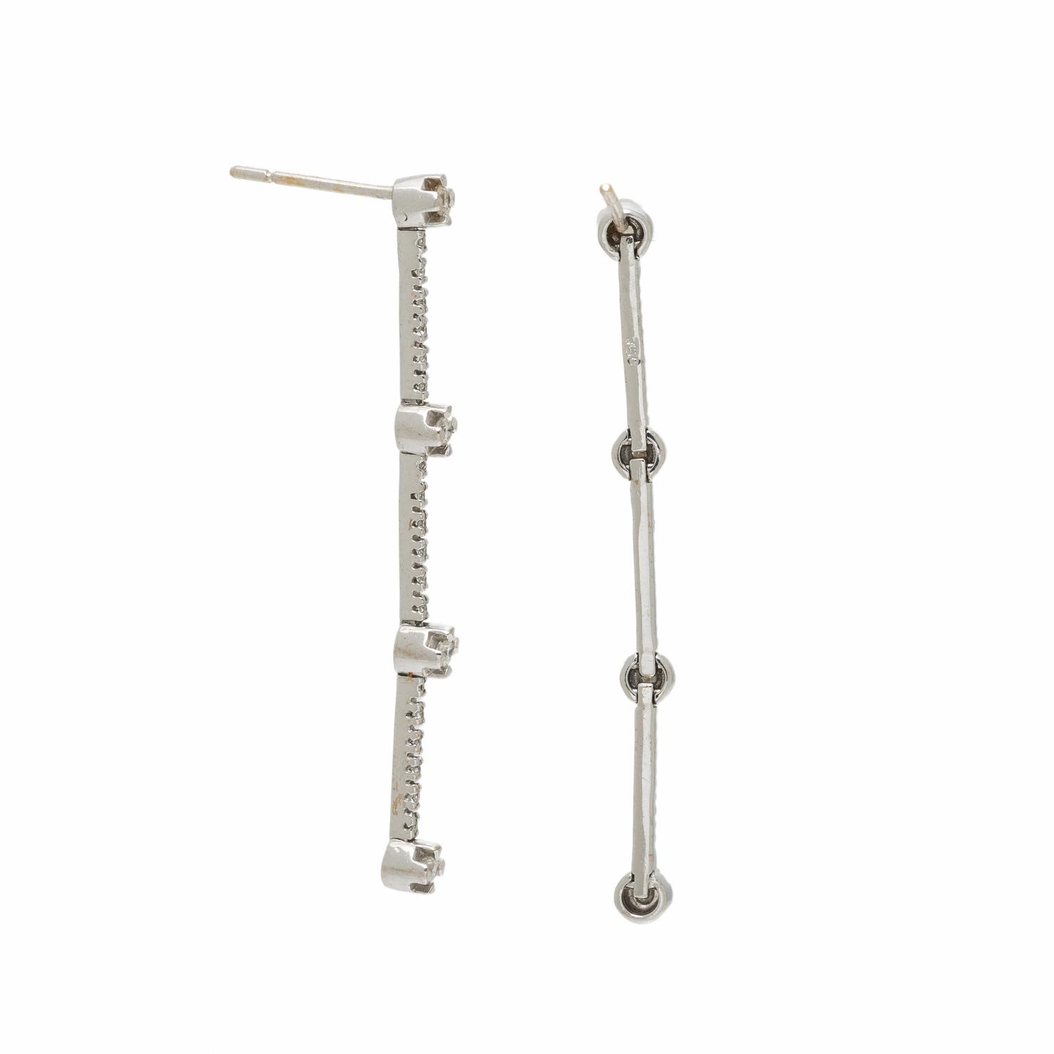 WHITE GOLD AND DIAMOND DROP EARRINGS