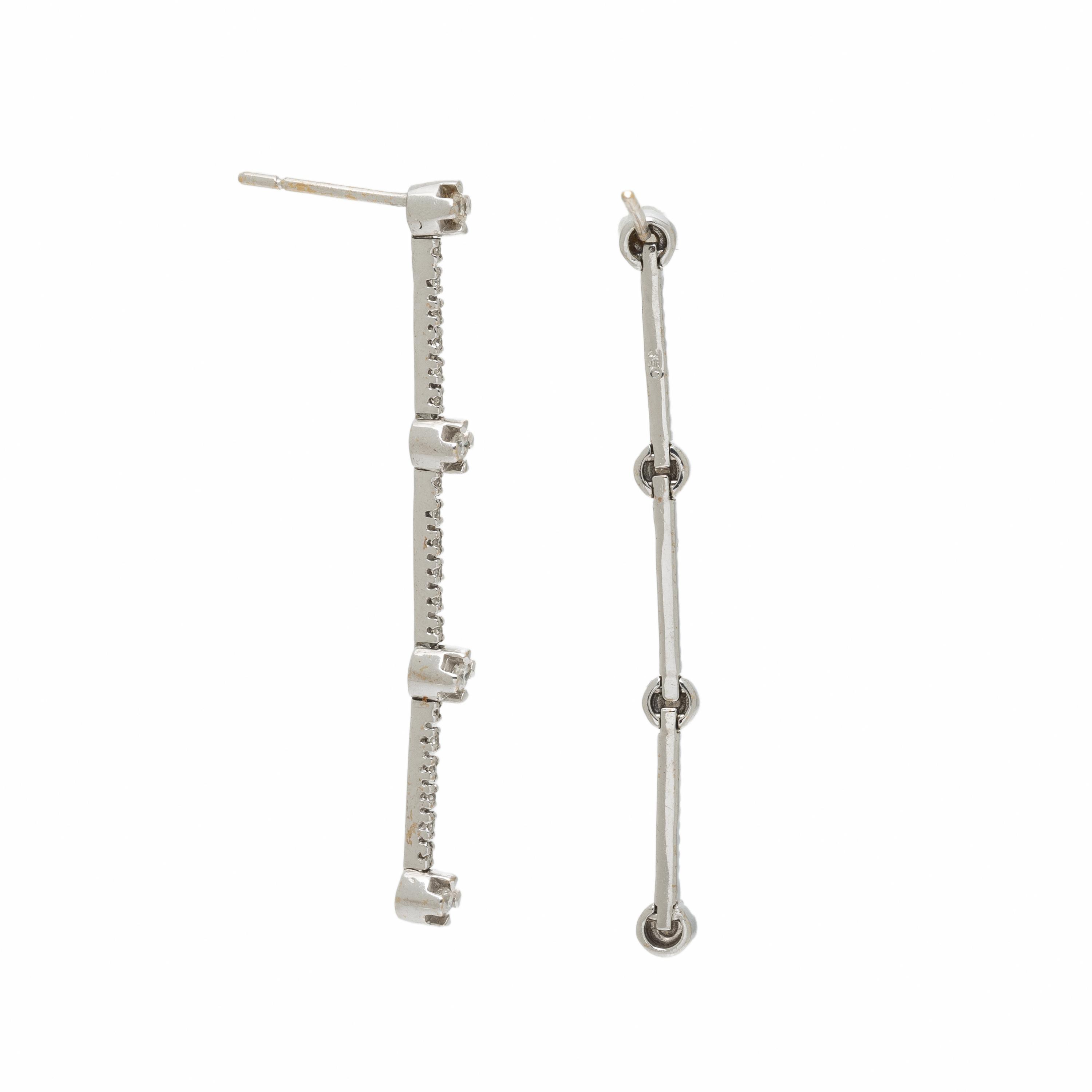 WHITE GOLD AND DIAMOND DROP EARRINGS