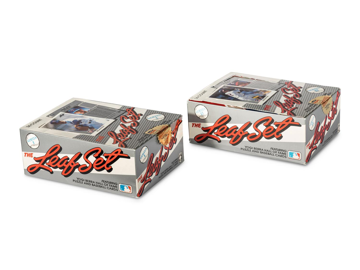 A Group of Two Boxes of 1990 Leaf Baseball Cards (Possible Frank Thomas Rookie),