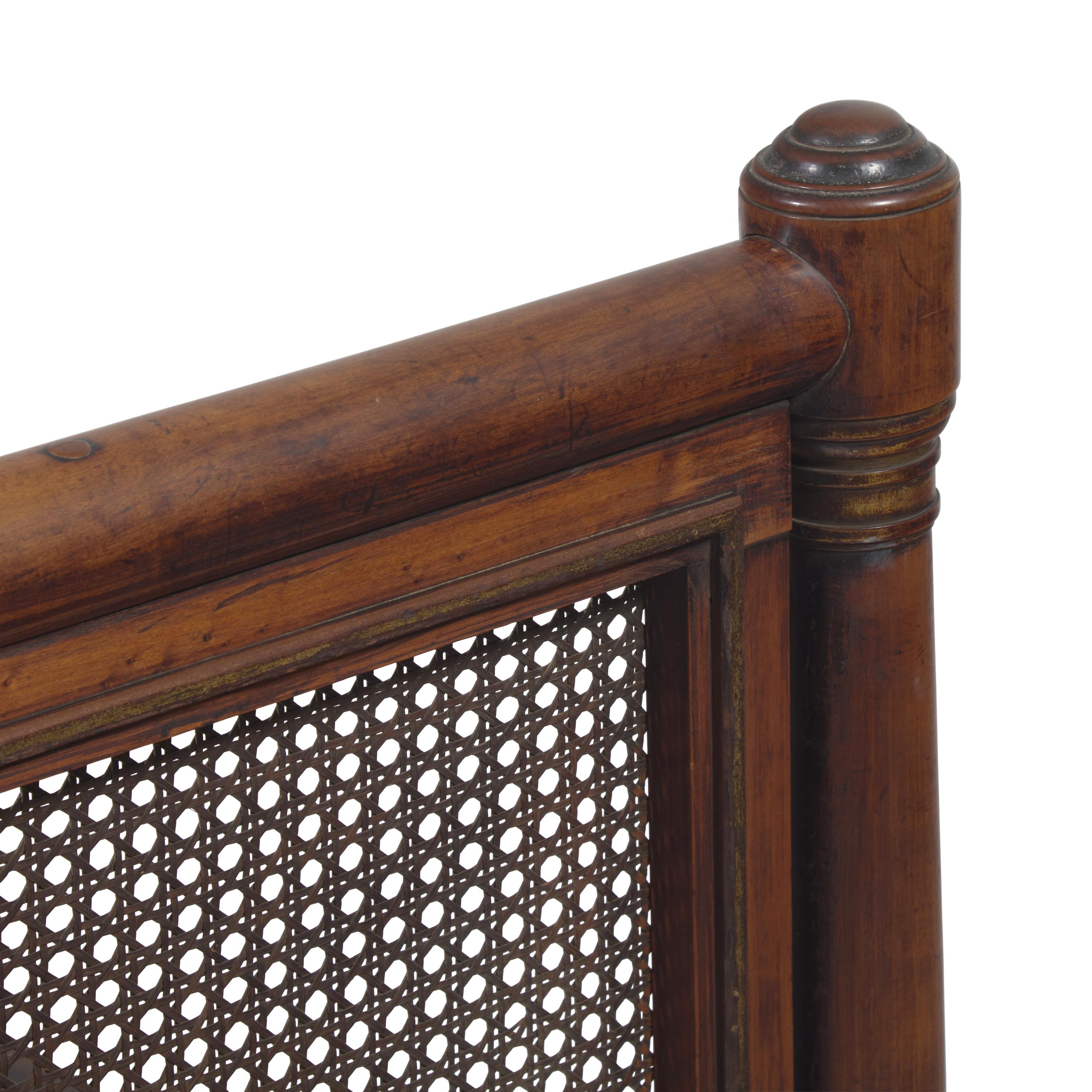 A Rare Classical Gilt-Stenciled and Faux Rosewood Cane Upholstered Box Sofa