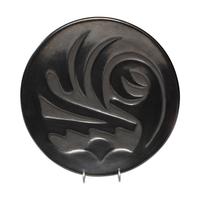 Rose Gonzales (San Ildefonso, 1900-1989) — Award Winning Carved Blackware Pottery Plate, PLUS