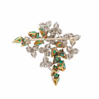 Emerald and Diamond Brooch
